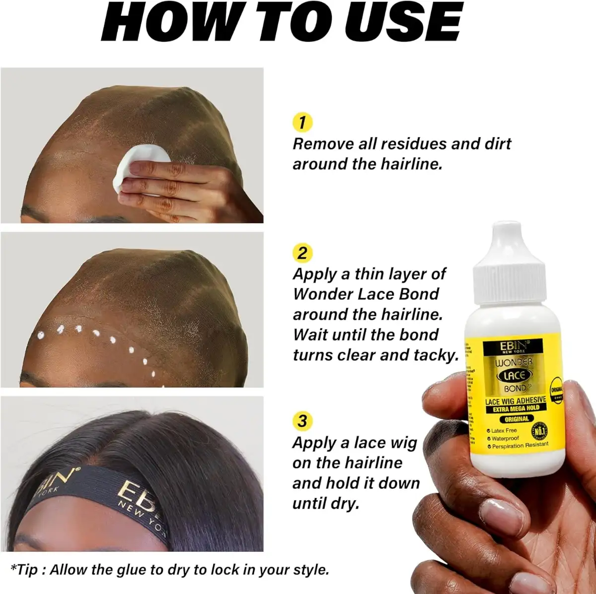 Ebin Glue Lace Waterproof
